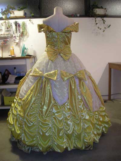 beauty and the beast gold dress Deluxe Beauty and the Beast Belle Costume, Princess Belle Dress Cospla –  CoserZ main image 0